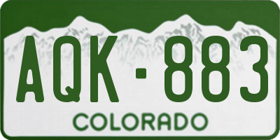 CO license plate AQK883
