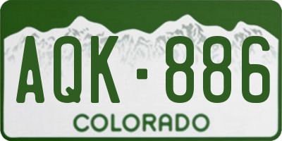 CO license plate AQK886