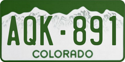 CO license plate AQK891