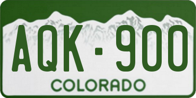 CO license plate AQK900