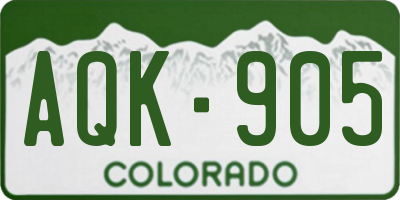 CO license plate AQK905