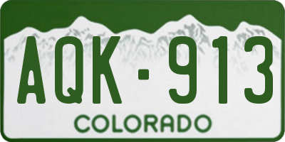CO license plate AQK913