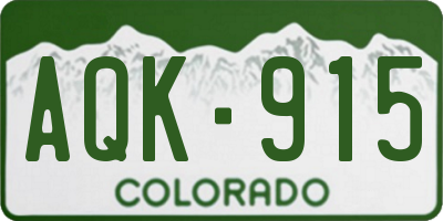CO license plate AQK915