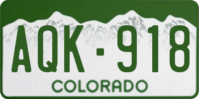 CO license plate AQK918