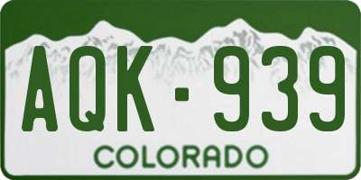 CO license plate AQK939