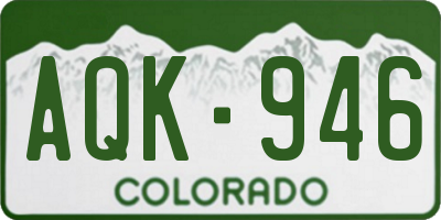 CO license plate AQK946