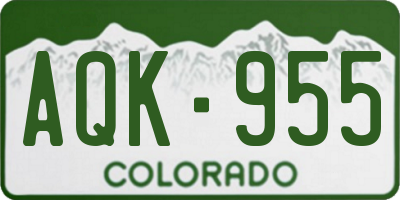 CO license plate AQK955