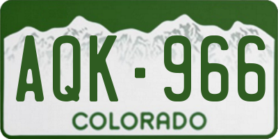 CO license plate AQK966