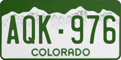 CO license plate AQK976