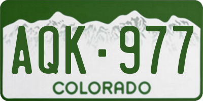 CO license plate AQK977