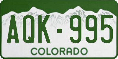 CO license plate AQK995