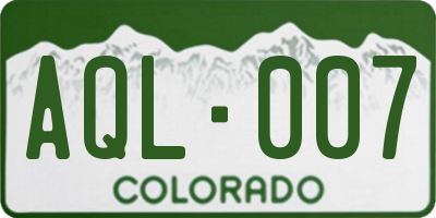 CO license plate AQL007
