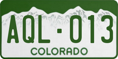 CO license plate AQL013