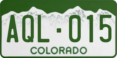 CO license plate AQL015