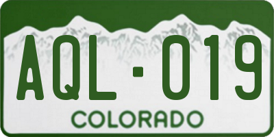 CO license plate AQL019