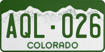 CO license plate AQL026
