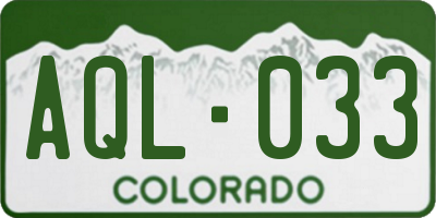 CO license plate AQL033
