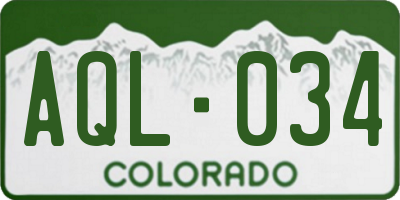 CO license plate AQL034