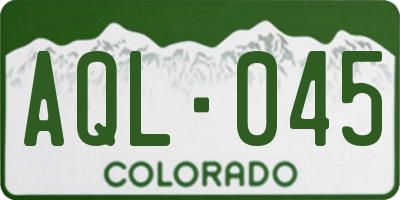 CO license plate AQL045