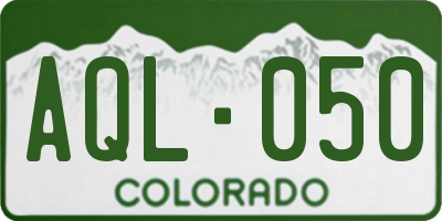 CO license plate AQL050