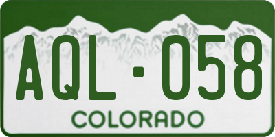 CO license plate AQL058