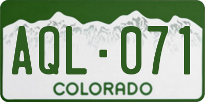 CO license plate AQL071