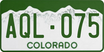 CO license plate AQL075