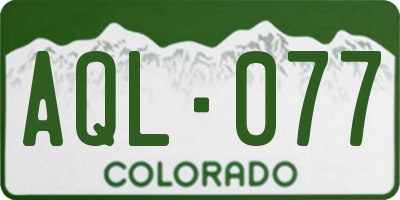 CO license plate AQL077
