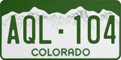 CO license plate AQL104