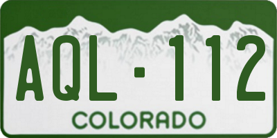 CO license plate AQL112