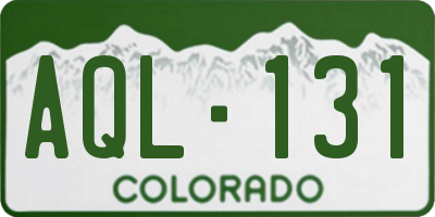 CO license plate AQL131