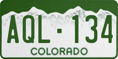 CO license plate AQL134