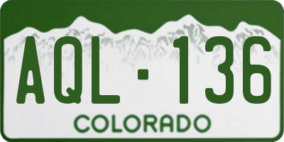 CO license plate AQL136