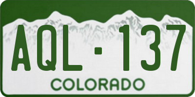 CO license plate AQL137
