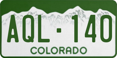 CO license plate AQL140
