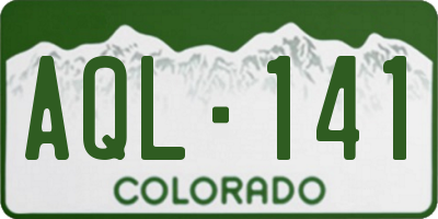 CO license plate AQL141