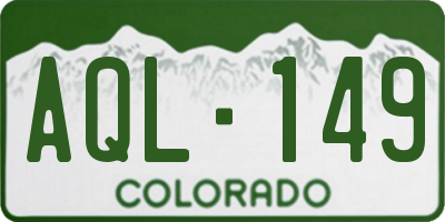 CO license plate AQL149