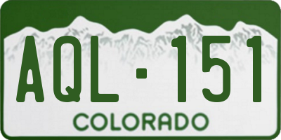 CO license plate AQL151