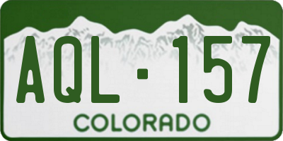 CO license plate AQL157