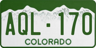 CO license plate AQL170