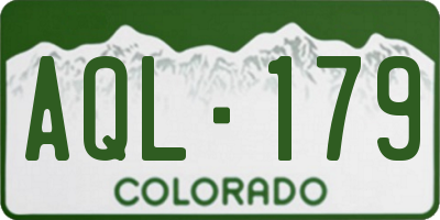 CO license plate AQL179