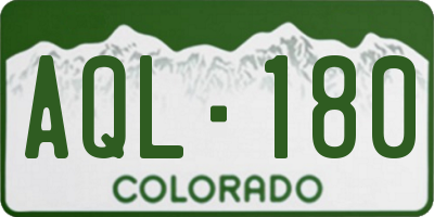 CO license plate AQL180