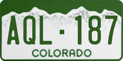 CO license plate AQL187