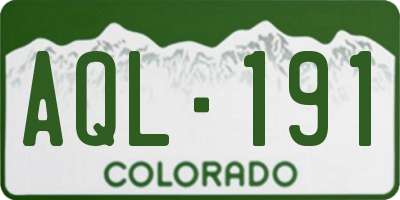 CO license plate AQL191