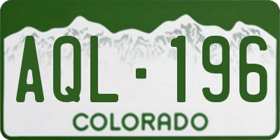 CO license plate AQL196