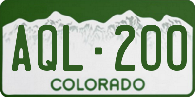 CO license plate AQL200