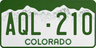 CO license plate AQL210