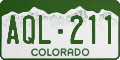 CO license plate AQL211