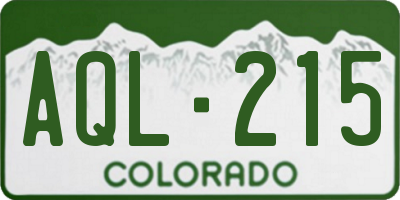 CO license plate AQL215