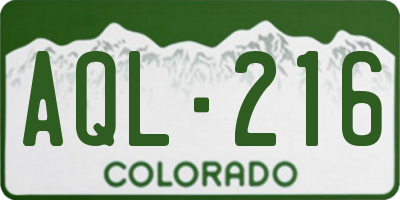 CO license plate AQL216